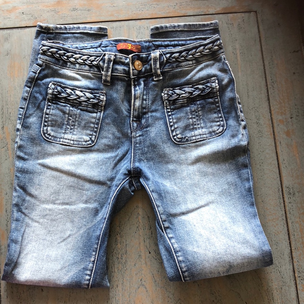 Girls 7 for all mankind braided skinny jeans